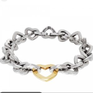 Tiffany & Co Heart Link 18k gold and sterling silver Bracelet.